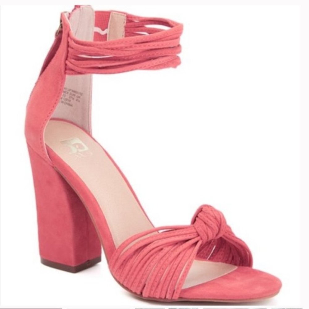 Joe's Knotted Strap Block Heel Sandals Coral sz 8.5 NWT